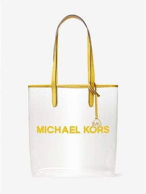 Michael Kors Clear Tote with Yellow Trim and Logo